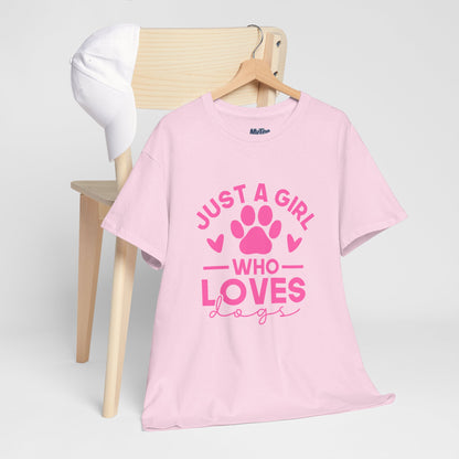 Just a Girl Who Loves Dogs T-Shirt - Cute Pet Lover Tee