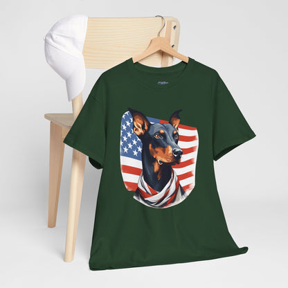 Patriotic Doberman Pinscher Unisex T-Shirt