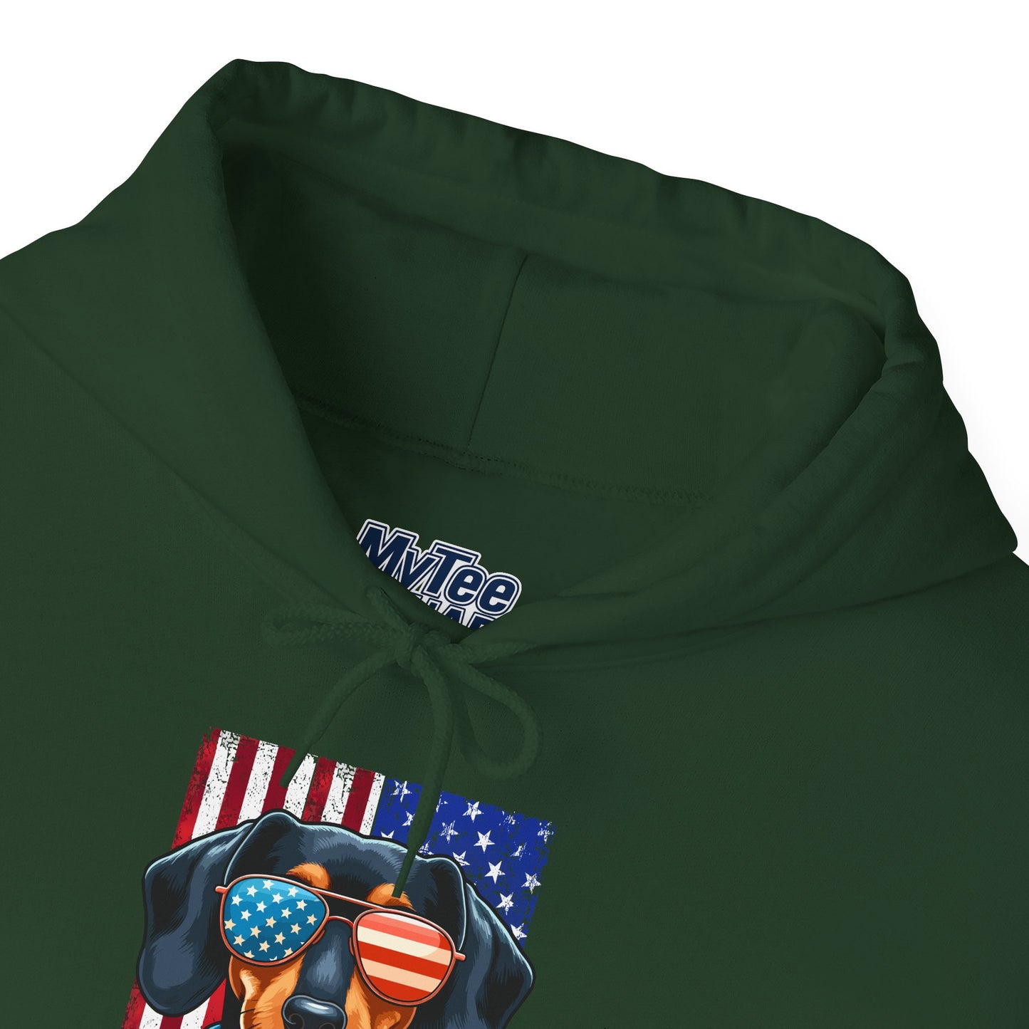 Patriotic Dachshund Dog Flag Shades Unisex Hoodie