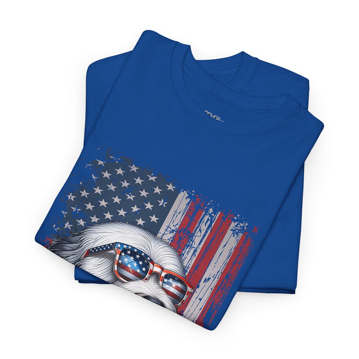 Patriotic Old English Sheepdog With Sunglasses Unisec T-Shirt