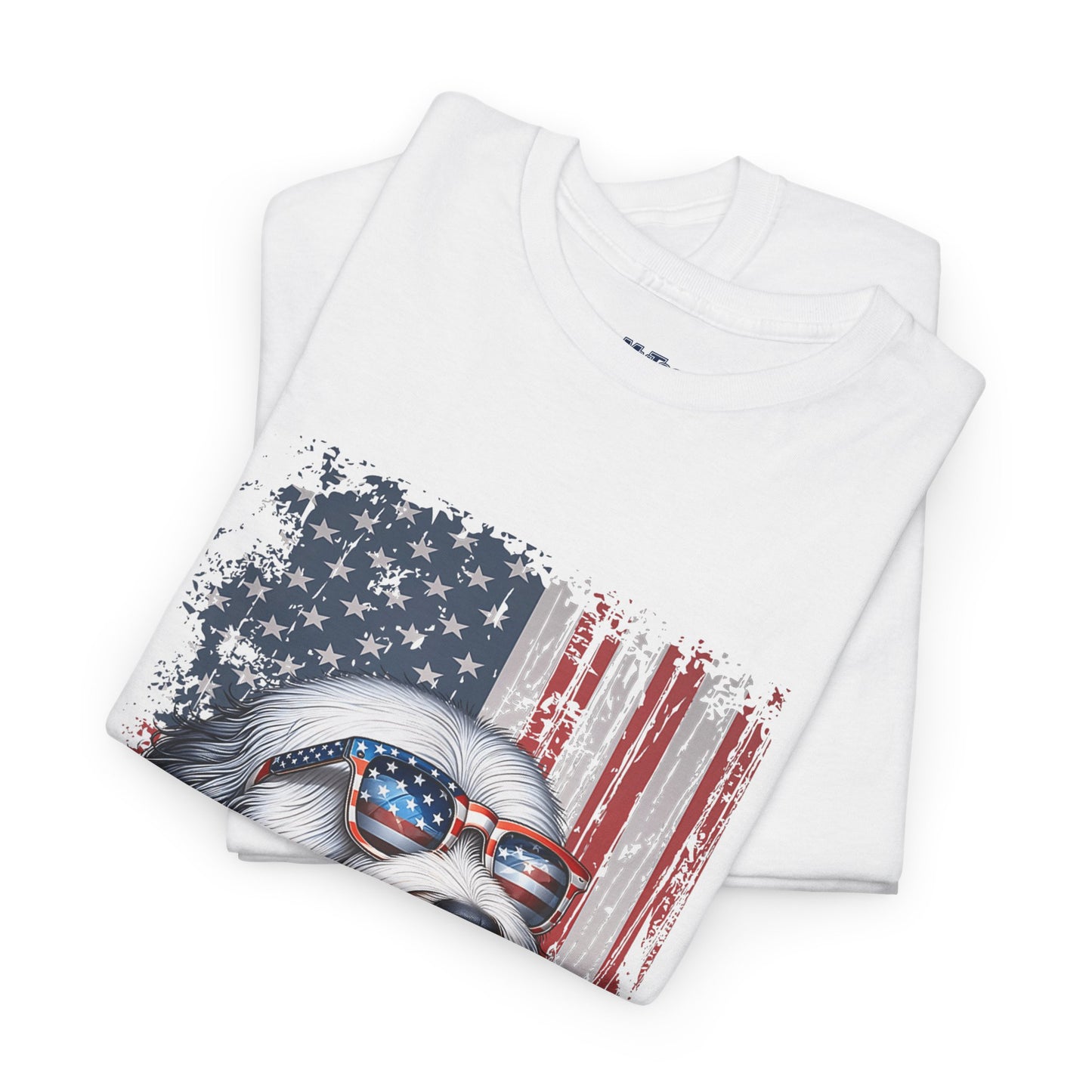 Patriotic Old English Sheepdog With Sunglasses Unisec T-Shirt