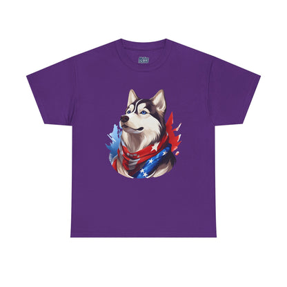 Patriotic Siberian Husky Unisex T-Shirt