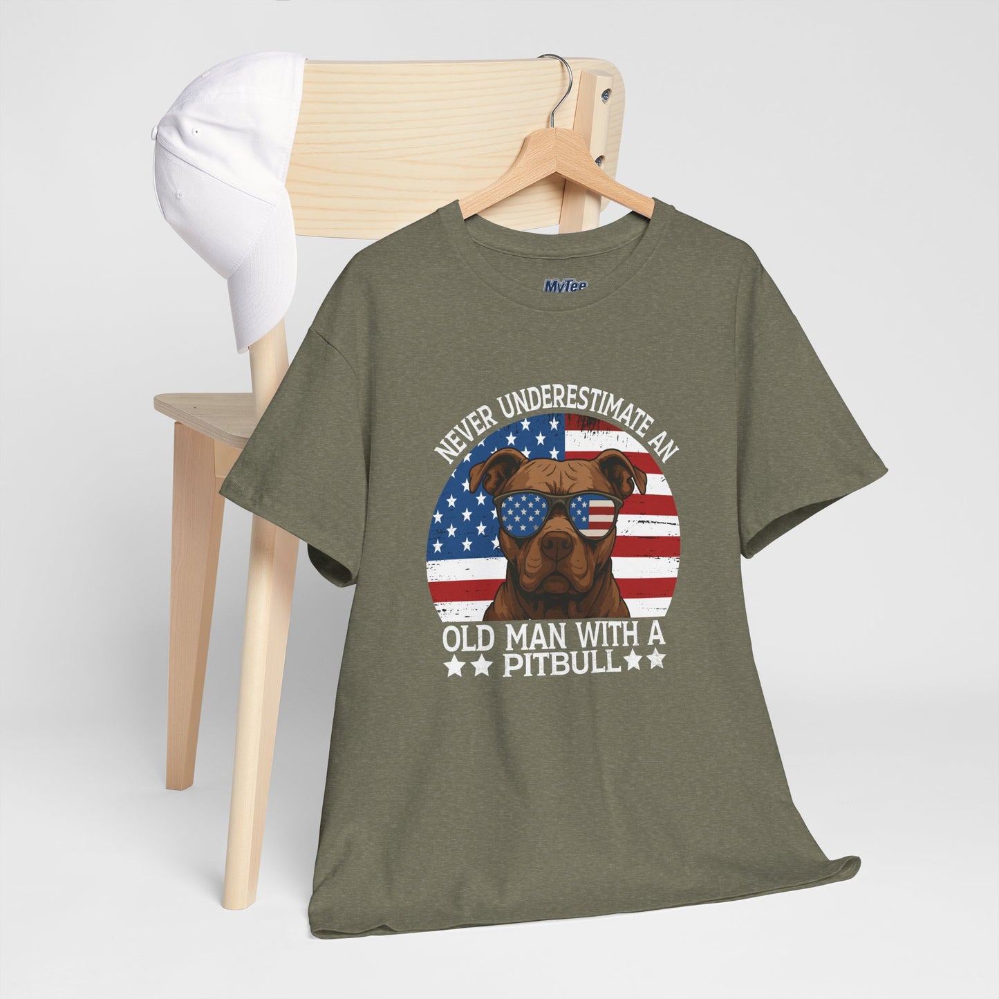 Never Underestimate An Old Man With A Pitbull T-Shirt | Gift For Dog Father