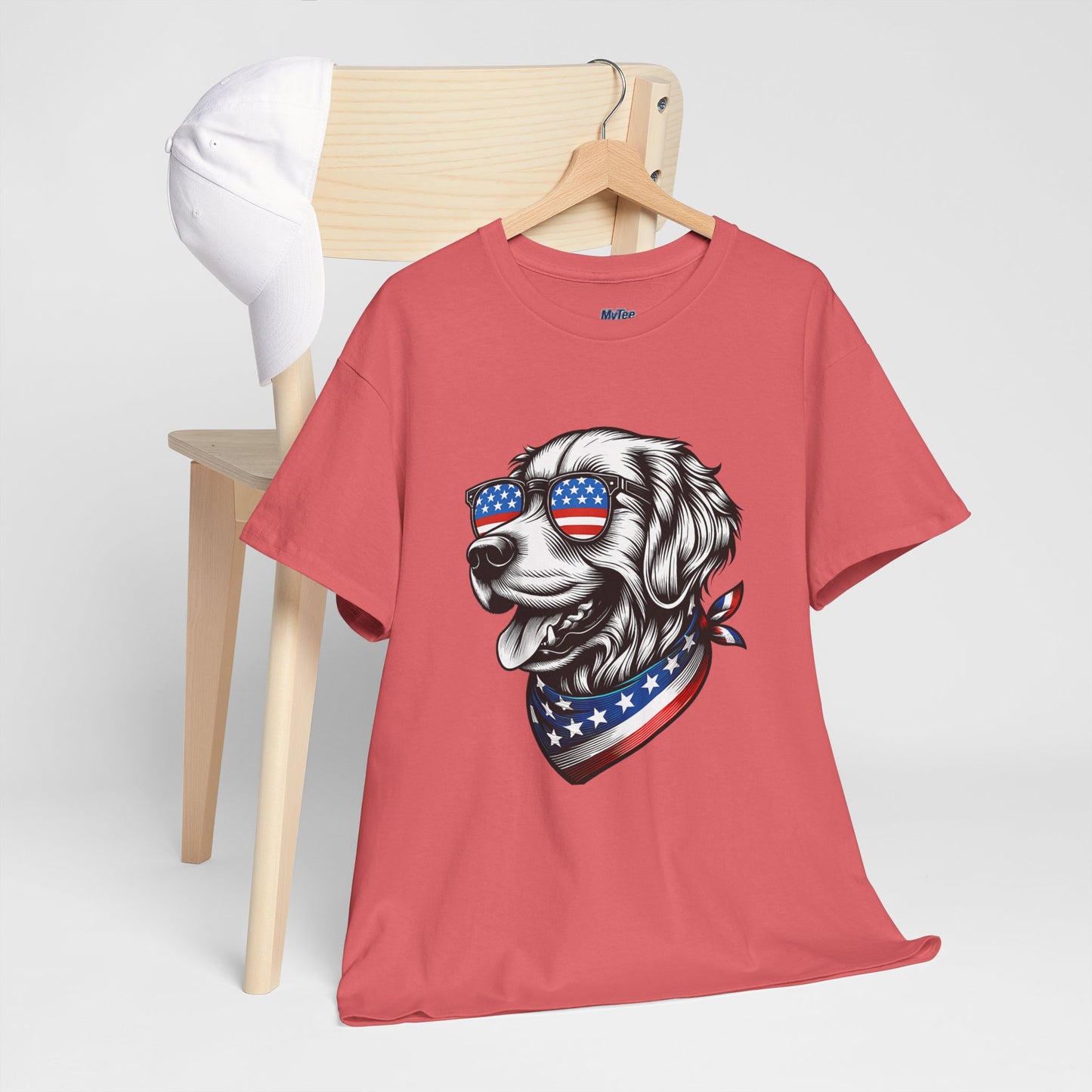 Patriotic Golden Retriever With Sunglasses Unisex T-Shirt