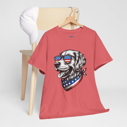 Patriotic Golden Retriever With Sunglasses Unisex T-Shirt