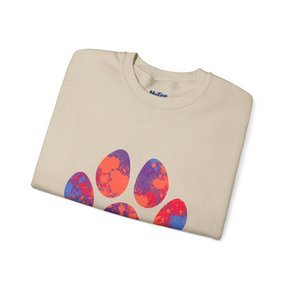 Colorful Paw Print Crewneck Sweatshirt | Pet Lover Gift, Cozy Casual Wear