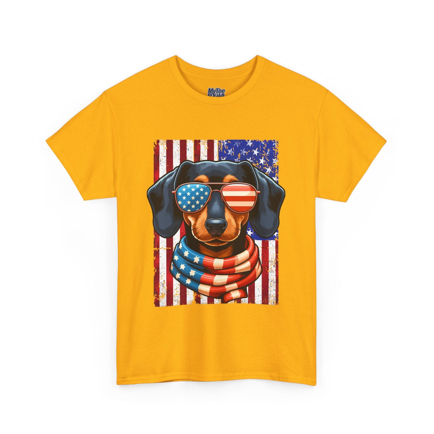 Patriotic Dachshund Dog Flag Shades Unisex T-Shirt