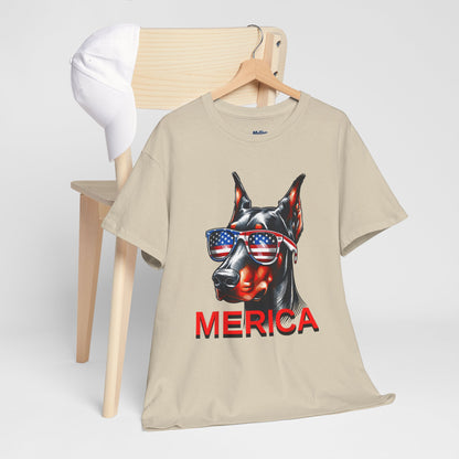 Patriotic Doberman With Sunglasses Unisex T-Shirt