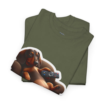 Dachshund Chill Mode Tee – Remote In Paw, Stress-Free Style