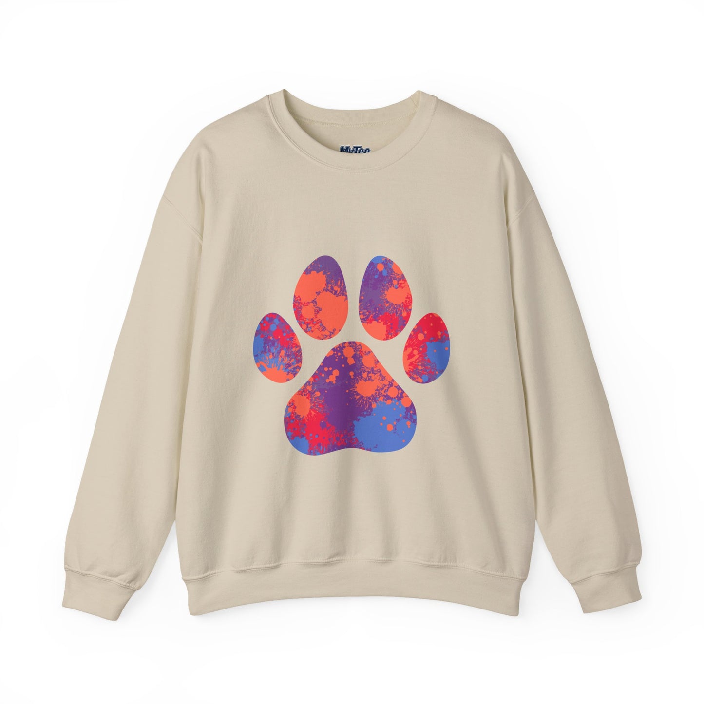 Colorful Paw Print Crewneck Sweatshirt | Pet Lover Gift, Cozy Casual Wear