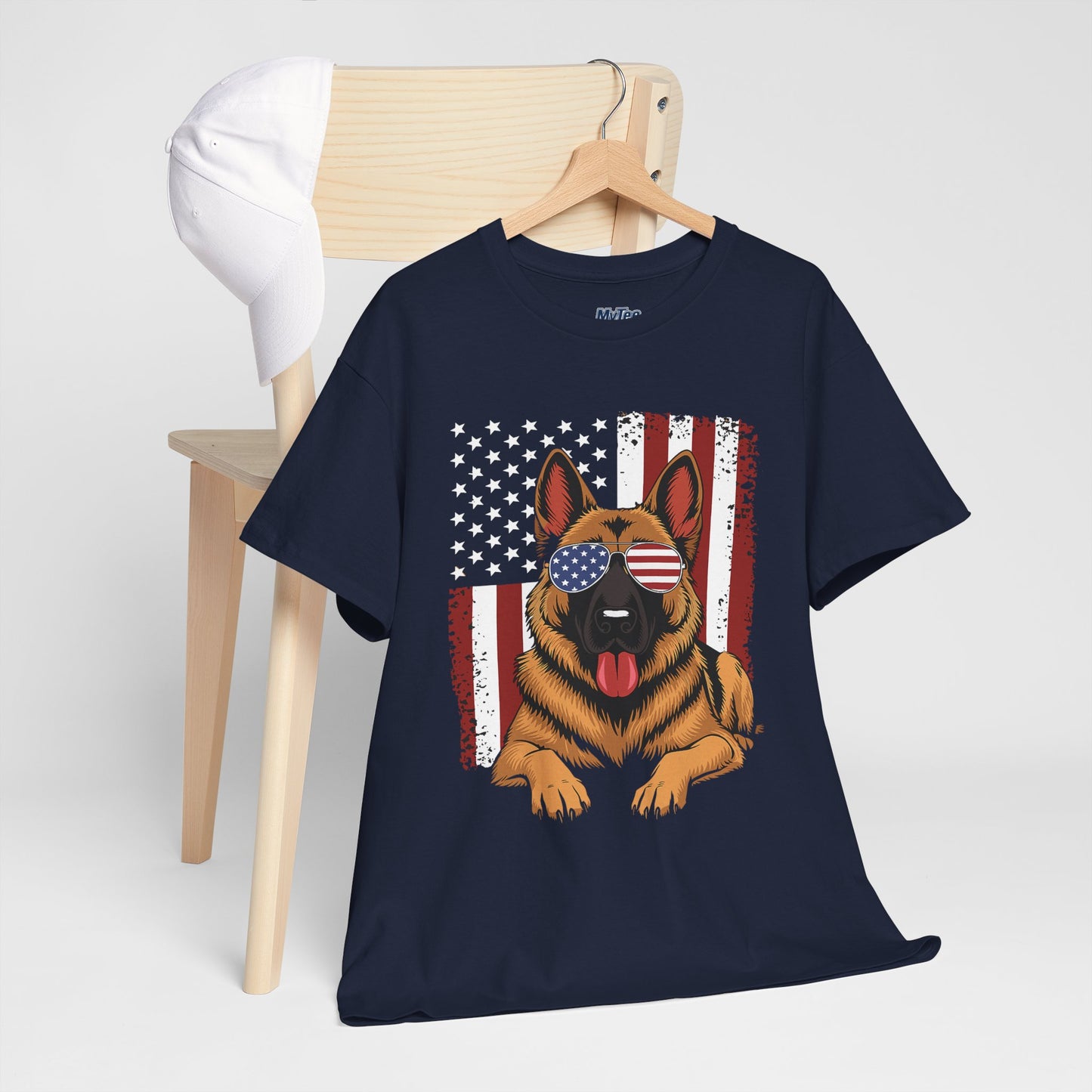 Patriotic German Shepherd Cotton T-Shirt | Tee