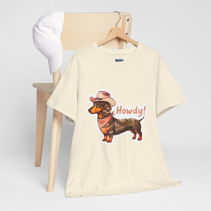 Dachshund Howdy Unisex T-Shirt – Southern Charm For Pup Fans