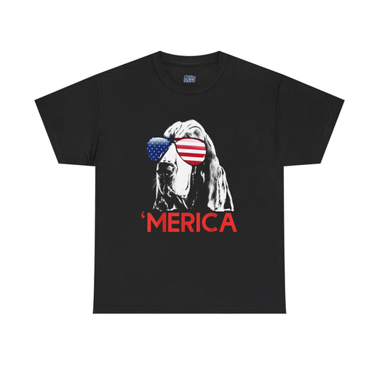 Patriotic Basset Hound With Sunglasses Unisex T-Shirt