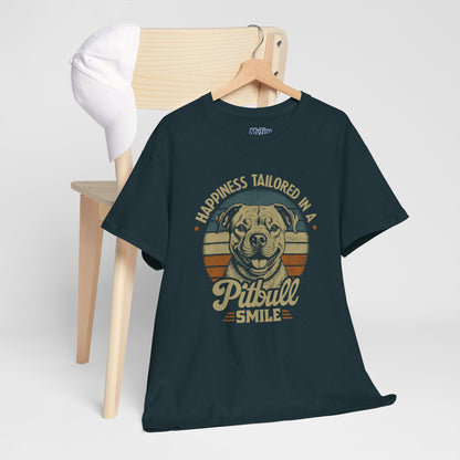 Happiness Tailored In A Pitbull Smile Unisex Tee | Animal Rescue Support Tee