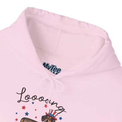 Patriotic Dachshund Loooong Live Freedom Unisex Hoodie