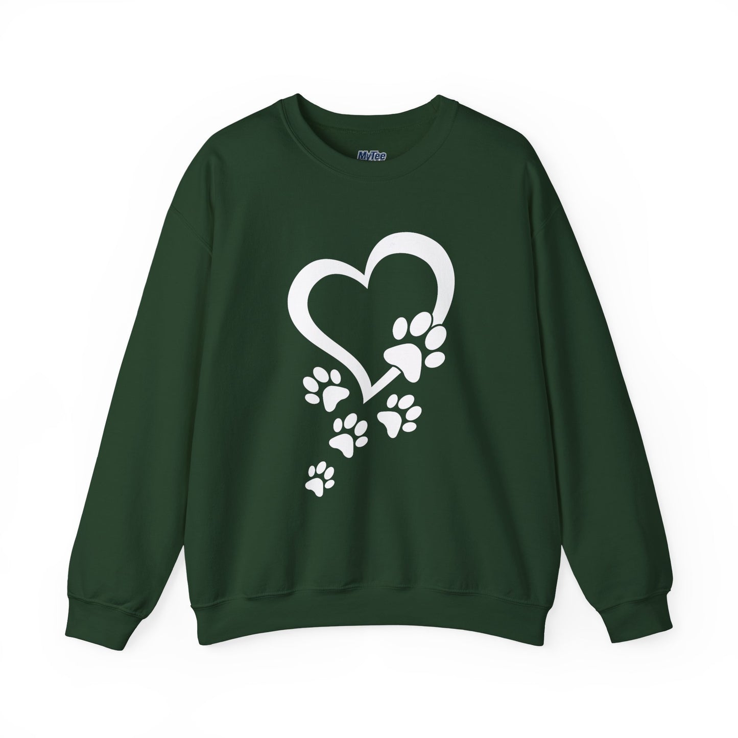 Pawprints On My Heart – Cozy Minimalist Dog Lover Sweatshirt