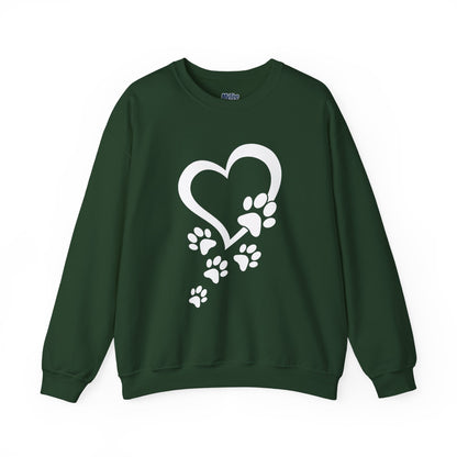 Pawprints On My Heart – Cozy Minimalist Dog Lover Sweatshirt