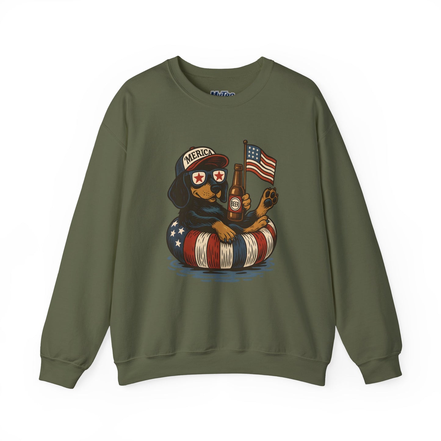 Patriotic Dachshund Dog Crewneck Unisex Sweatshirt - Perfect Gift for Dog Lovers, July 4th