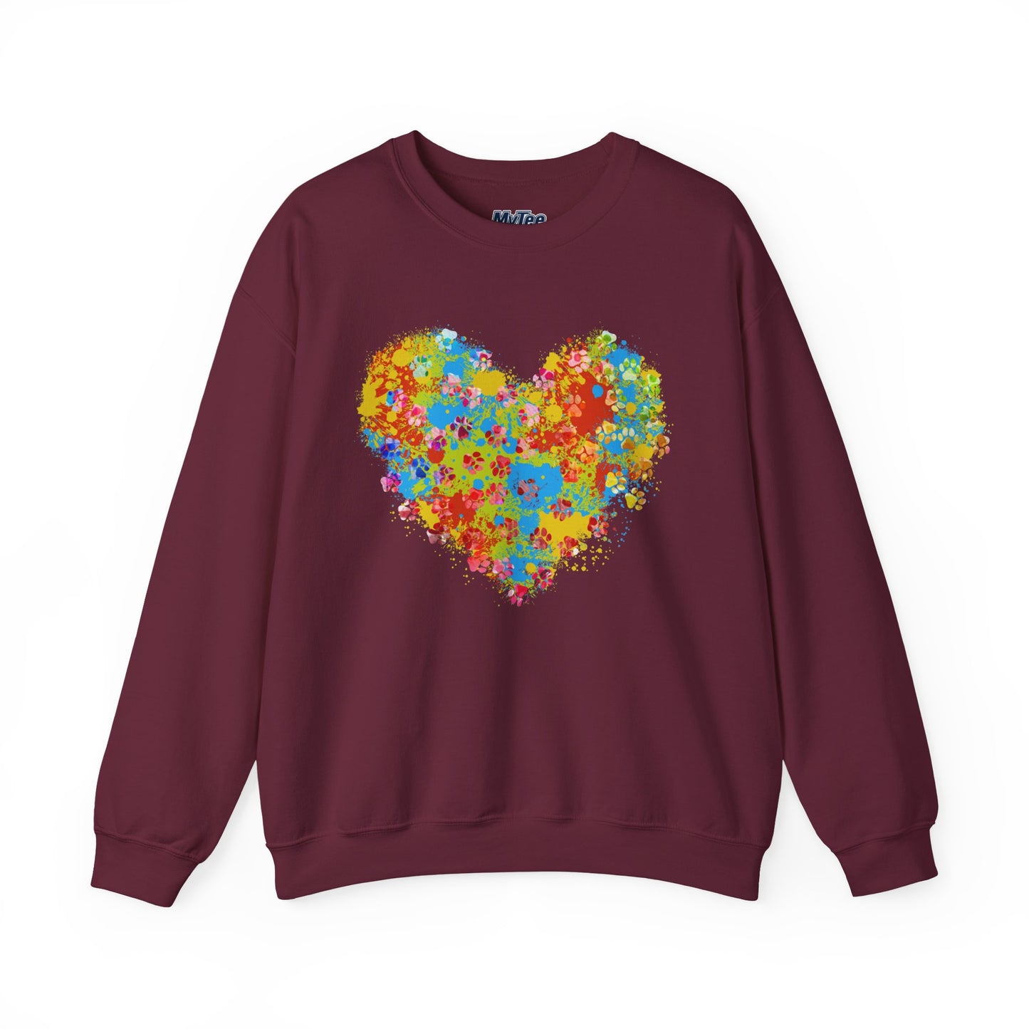 Colorful Heart Graphic Cozy Sweatshirt | Comfortable Winter Apparel