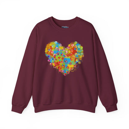Colorful Heart Graphic Cozy Sweatshirt | Comfortable Winter Apparel