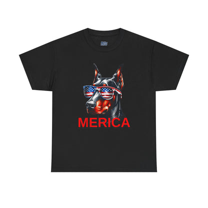 Patriotic Doberman With Sunglasses Unisex T-Shirt