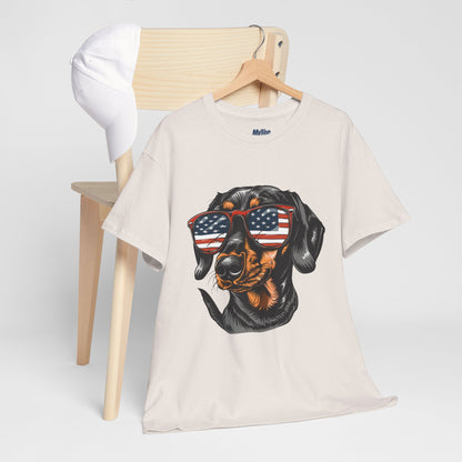 Patriotic Dachshund With Sunglasses Unisex T-Shirt
