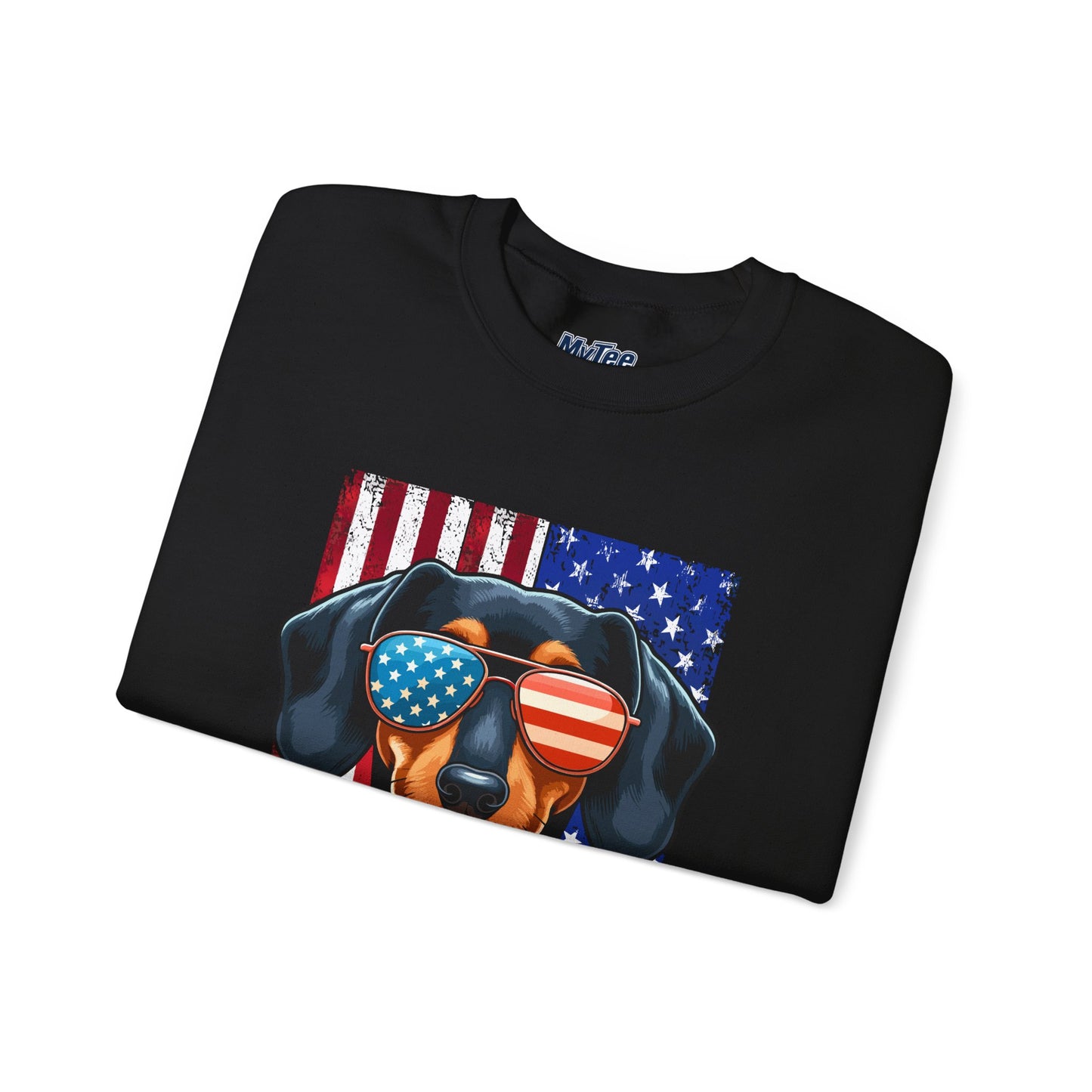 Patriotic Dachshund Flag Shades Unisex Sweatshirt