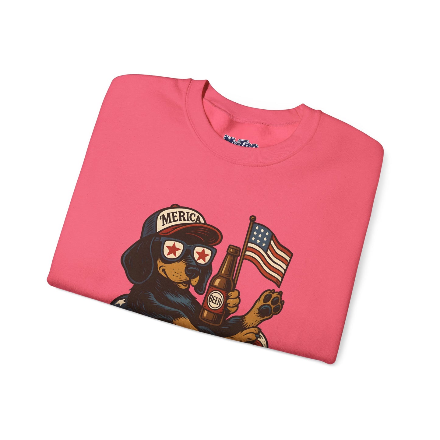 Patriotic Dachshund Dog Crewneck Unisex Sweatshirt - Perfect Gift for Dog Lovers, July 4th