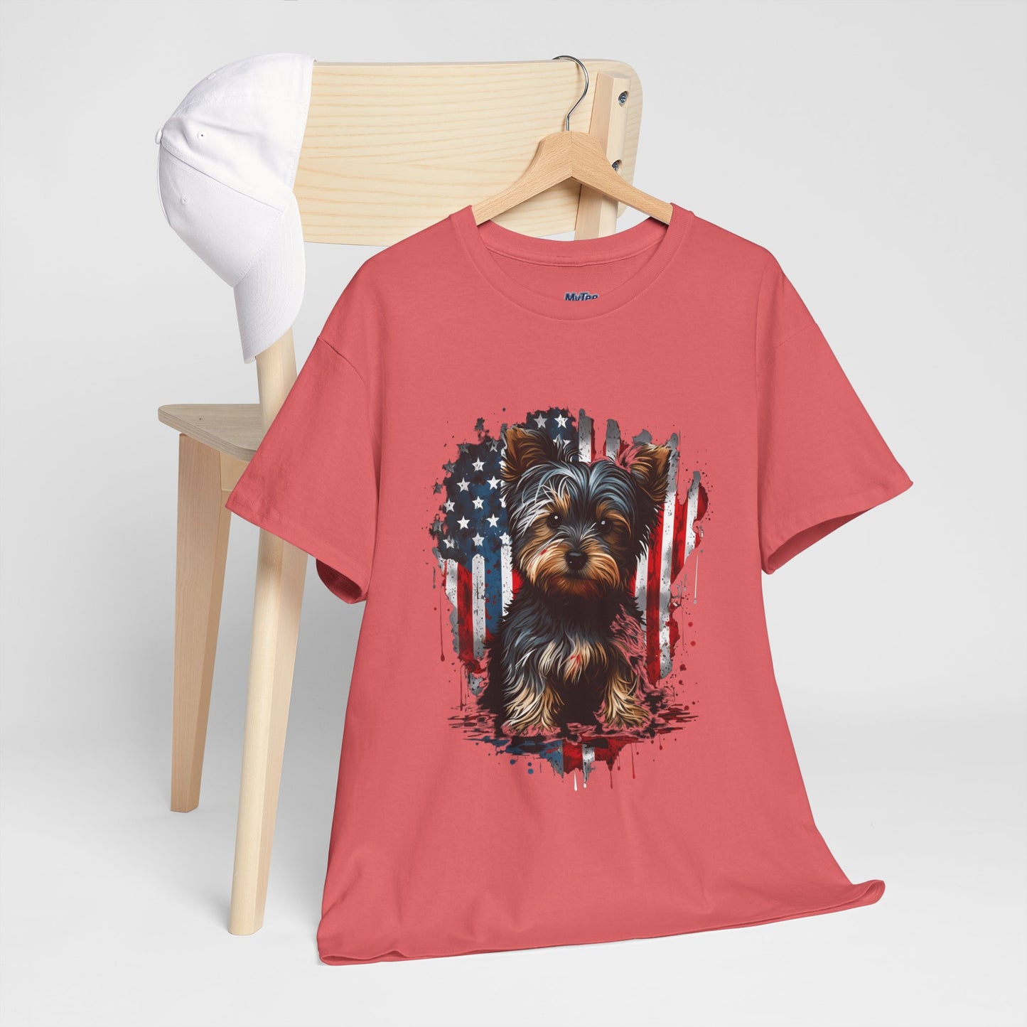 Patriotic American Yorkshire Terrier With sunglasses Unisex T-Shirt