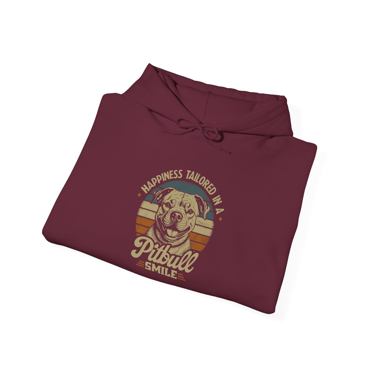 Happiness Tailored In A Pitbull Smile Unisex Heavy Blend Hoodie