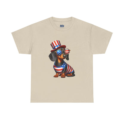 Patriotic Dachshund 4th of July T-Shirt | Red, White & Woof Style