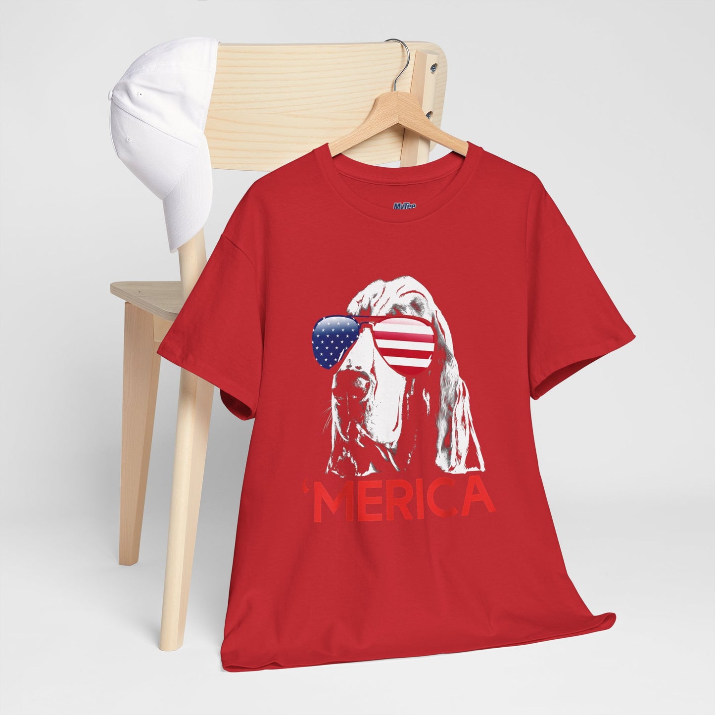 Patriotic Basset Hound With Sunglasses Unisex T-Shirt