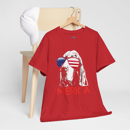 Patriotic Basset Hound With Sunglasses Unisex T-Shirt