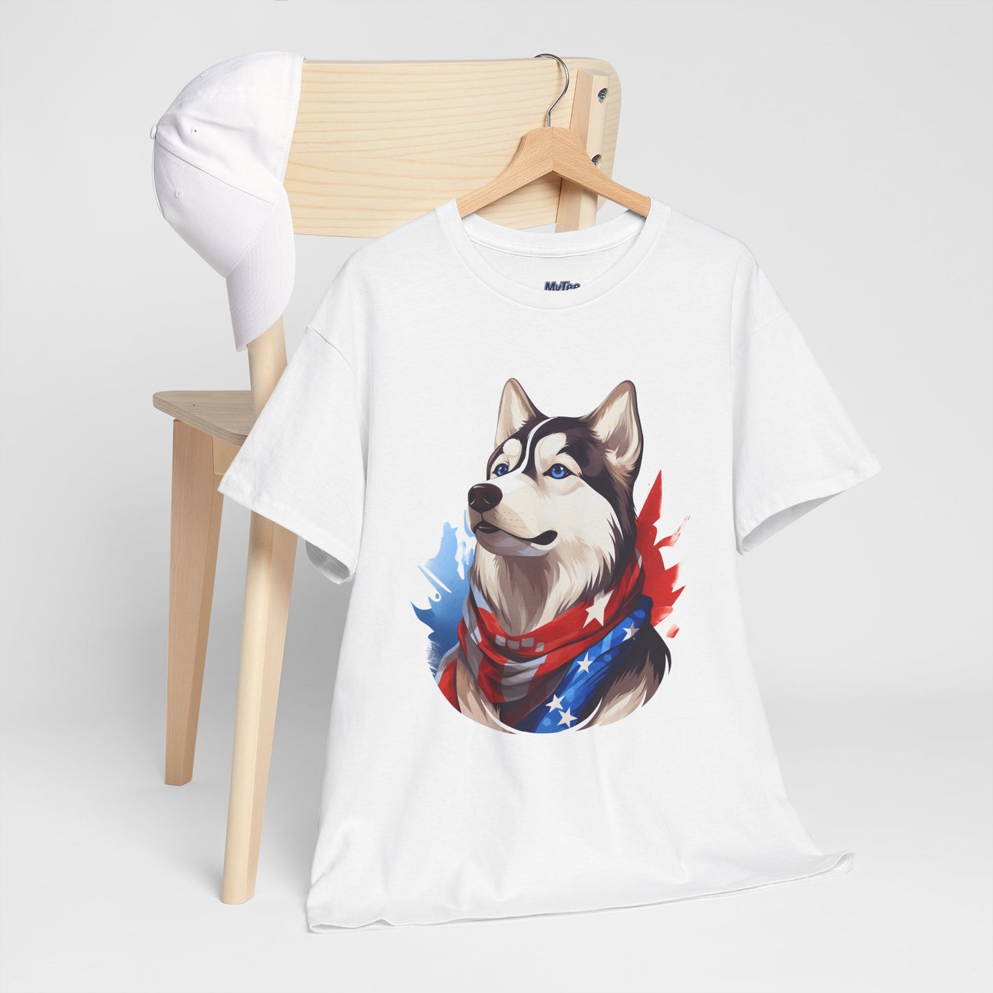 Patriotic Siberian Husky Unisex T-Shirt