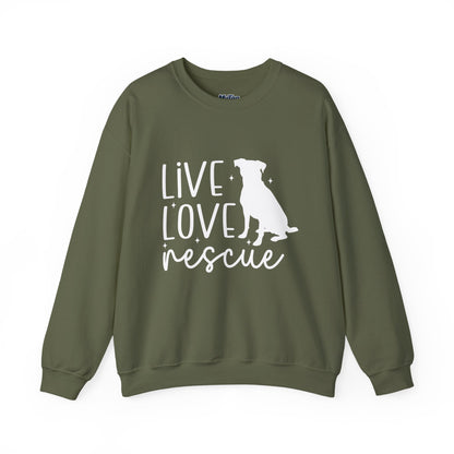 Live Love Rescue Crewneck Sweatshirt | Cozy Pet-Lover Gift
