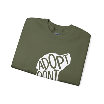 Adopt Don't Shop Unisex Sweatshirt | Eco-Friendly Crewneck