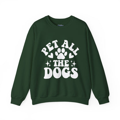 Pet All The Dogs Crewneck Sweatshirt | Cozy Dog Lover Gift