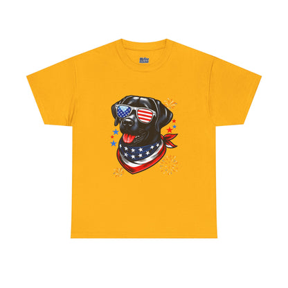 Patriotic American Labrador Retriever With Sunglasses Unisex T-Shirt