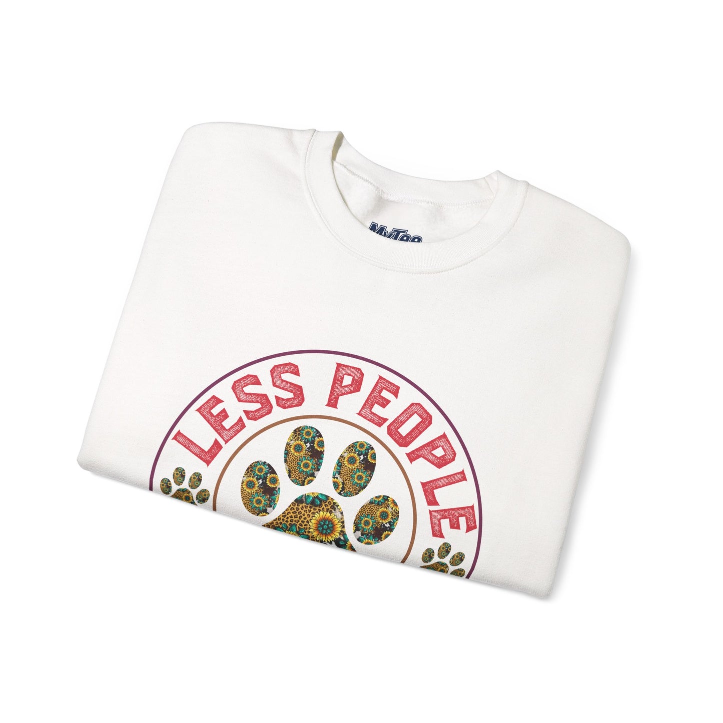 Less People More Dog Unisex Sweatshirt – Floral Paw Print Statement