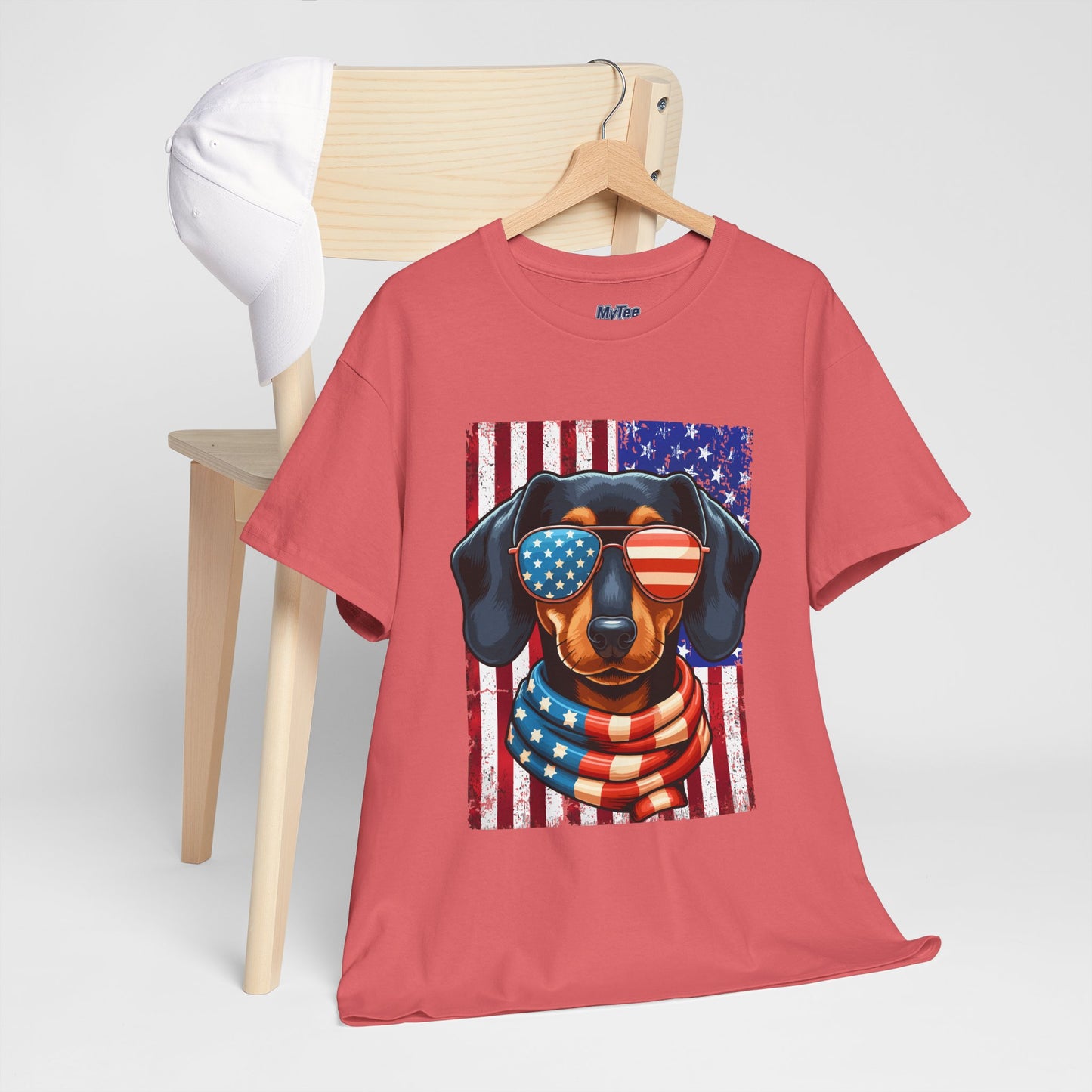 Patriotic Dachshund Dog Flag Shades Unisex T-Shirt