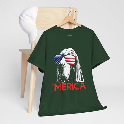 Patriotic Basset Hound With Sunglasses Unisex T-Shirt