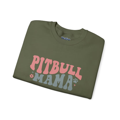 Pitbull Mama Crewneck Sweatshirt | Perfect Gift for Dog Mom