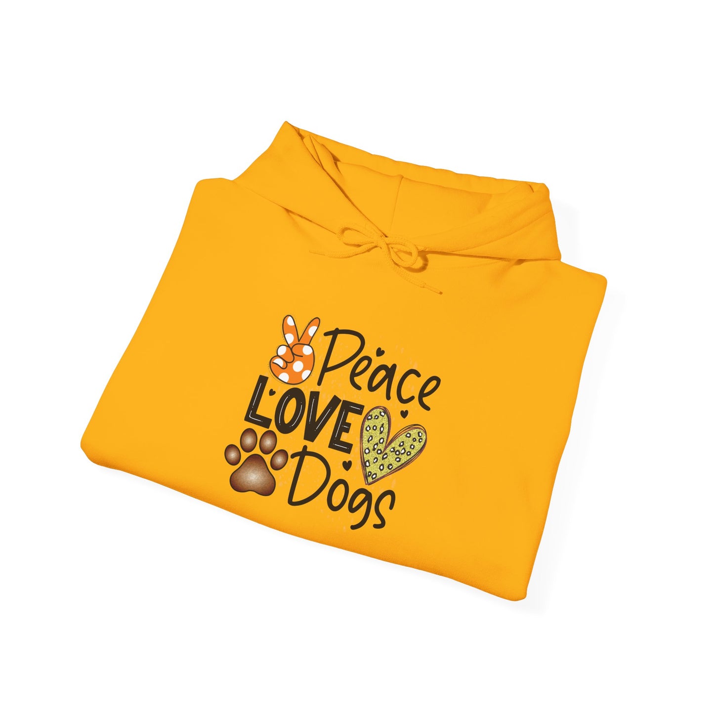 Peace Love Dogs Hoodie - Animal Enthusiasts, Casual Wear, Everyday Comfort