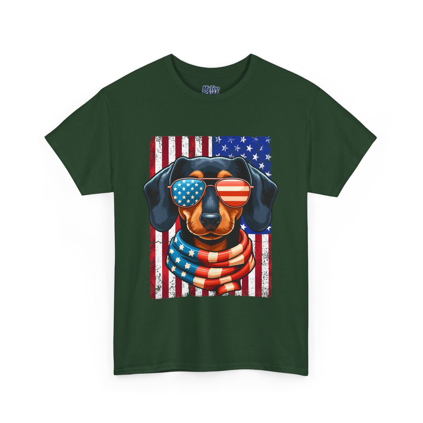 Patriotic Dachshund Dog Flag Shades Unisex T-Shirt