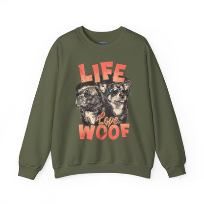 Life Love Woof Sweatshirt – Cozy Dog Lover Crewneck