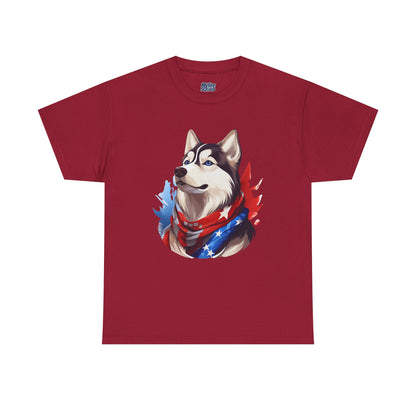 Patriotic Siberian Husky Unisex T-Shirt