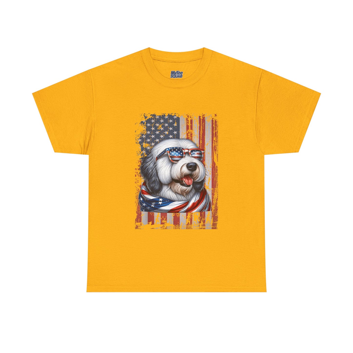 Patriotic Old English Sheepdog With Sunglasses Unisec T-Shirt