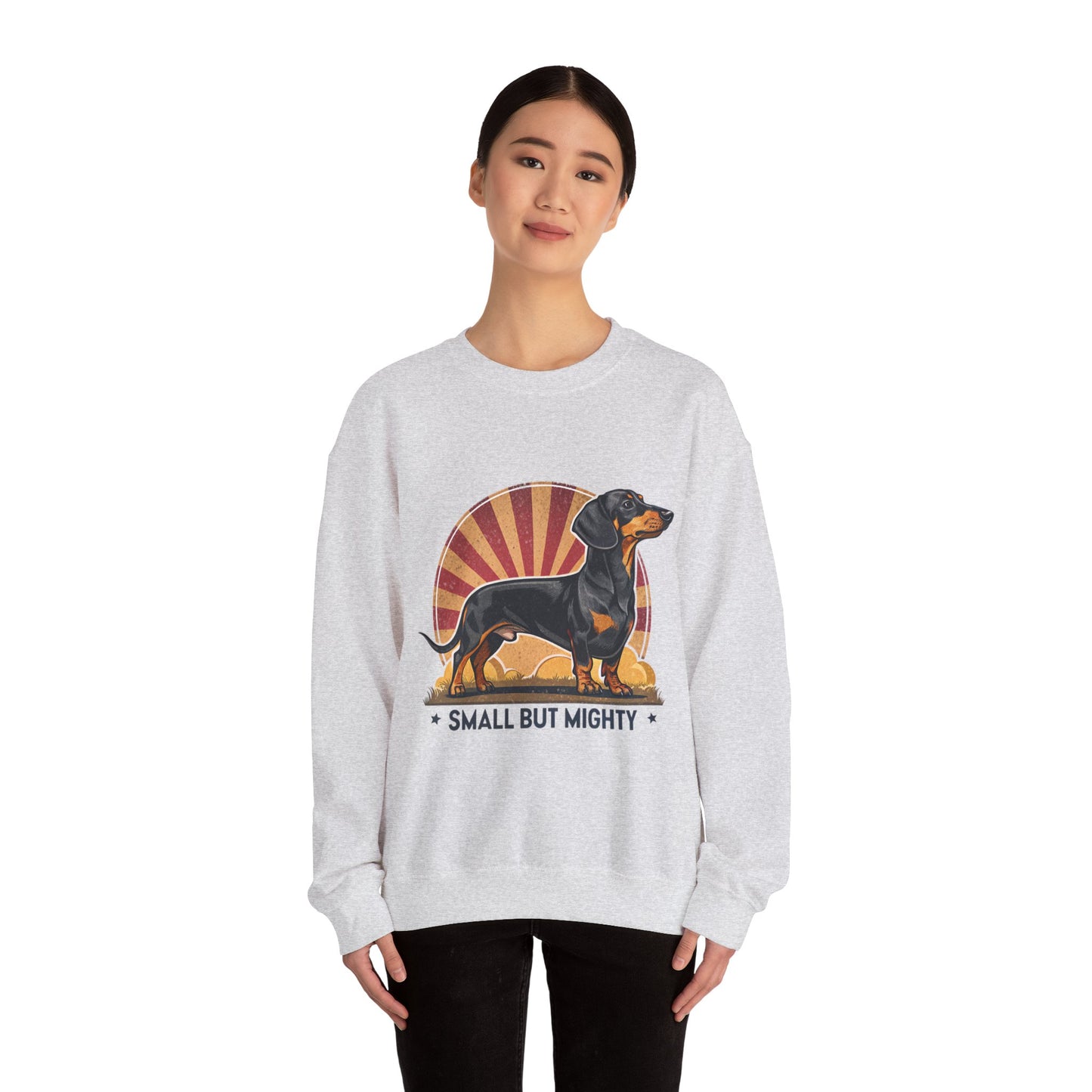 Dachshund Small But Mighty Sweatshirt – Fierce Pup Energy Pullover
