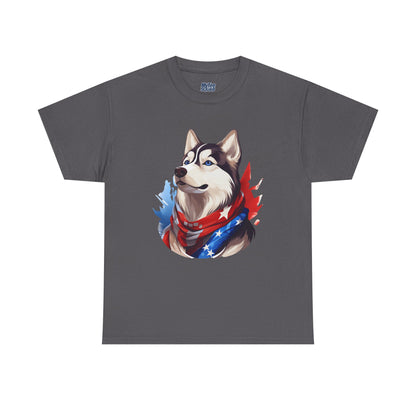Patriotic Siberian Husky Unisex T-Shirt