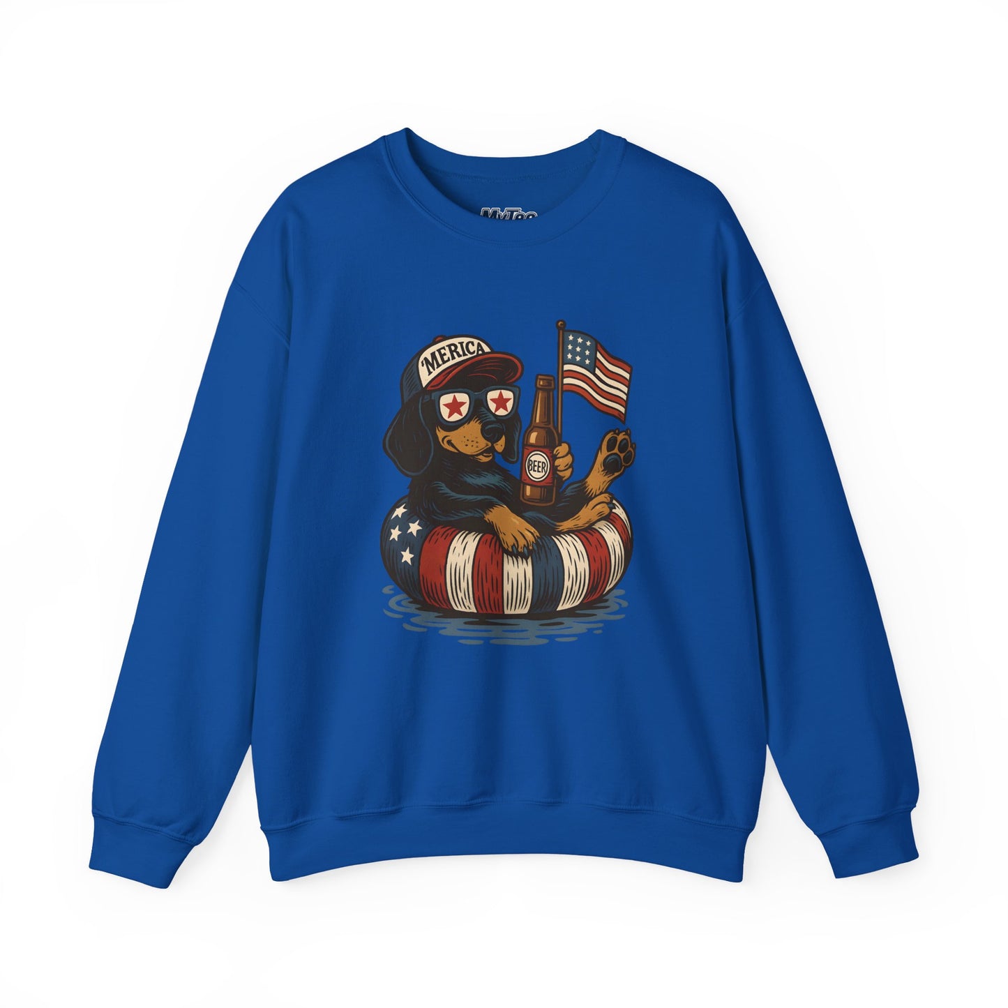 Patriotic Dachshund Dog Crewneck Unisex Sweatshirt - Perfect Gift for Dog Lovers, July 4th